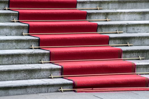 red carpet on stairs photo