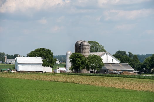 grain metallic silo in lancaster pennsylvania amish country photo
