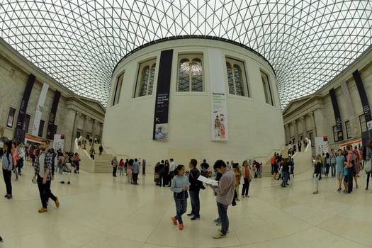 LONDON, ENGLAND - JULY 15 2017 - British museum full of tourists photo