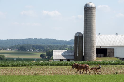 grain metallic silo in lancaster pennsylvania amish country photo