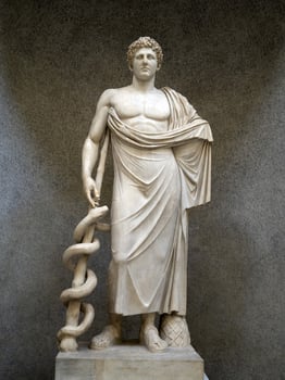 old marble roman figure sculpture statue aesculapius photo
