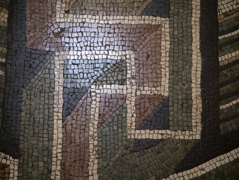 roman swastika geometric decorative mosaic photo