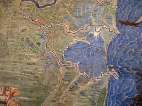 VATICAN CITY, ROME - FEBRUARY 26 2022 - Famous mural geographic maps photo