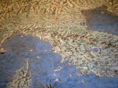 VATICAN CITY, ROME - FEBRUARY 26 2022 - Famous mural geographic maps photo