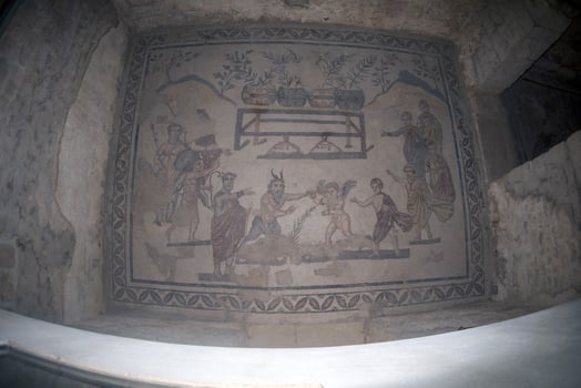 Ancient Roman mosaic of Villa del Casale, Sicily photo