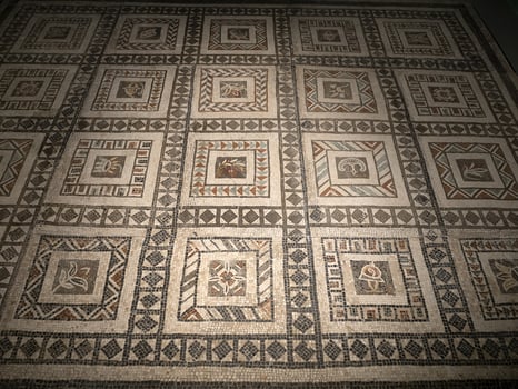 Old roman mosaic detail floor photo