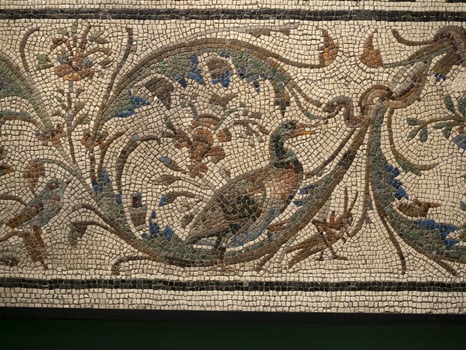 Old roman mosaic detail photo