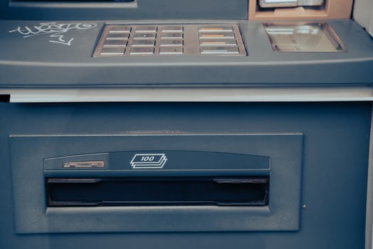 Automated teller machine close up. photo