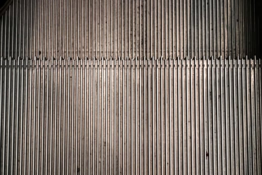 Close up of empty steps of an escalator in a perspective view. photo