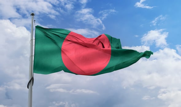 Bangladesh flag - realistic waving fabric flag photo