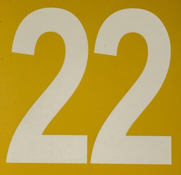 Numbers painted on concrete and asphalt surfaces photo