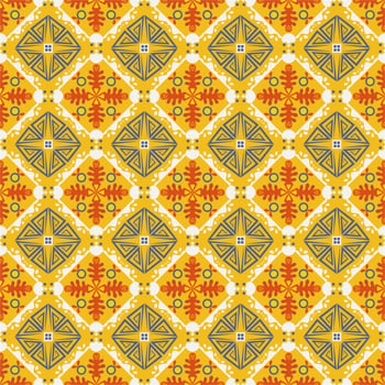 Seamless Background Retro Garden Nature Aboriginal Floral Damask Traditional Pattern Art photo