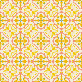 Seamless Background Retro Garden Nature Aboriginal Floral Damask Traditional Pattern Art photo