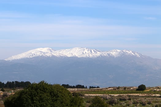 Mount Hermon is located on the border of Israel, Syria and Lebanon photo