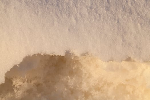 deep snowdrift, close up photo