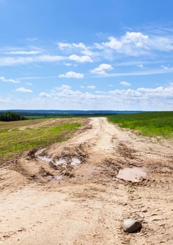sandy road puddle photo