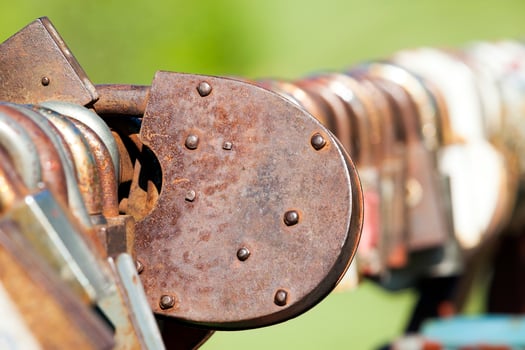 metal lock, close up photo