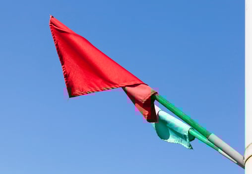 Red flag, close up photo
