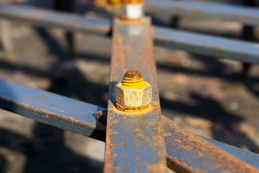 metal bolt, close up photo