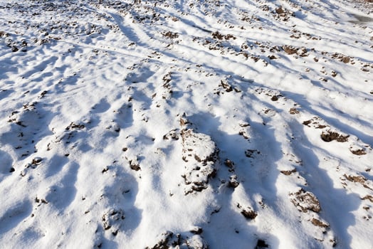 field with snow, the track photo