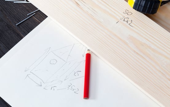 birdhouse drawing, close up photo