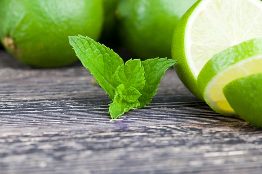 mint lime, close up photo
