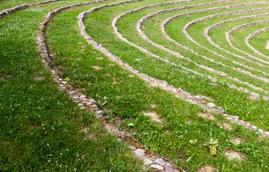 Old amphitheater, close up photo