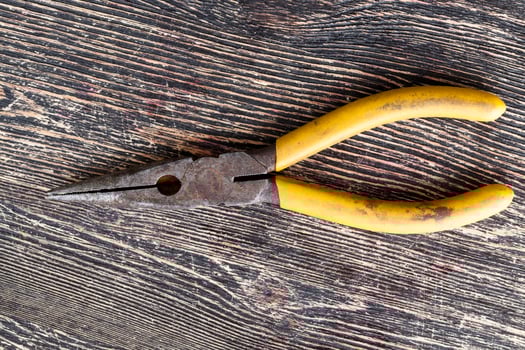 old pliers, close up photo