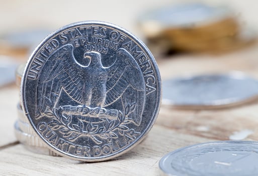 quarter of the American dollar photo