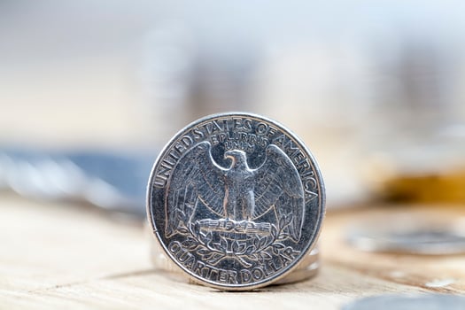 quarter of the American dollar photo