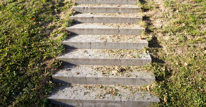 Concrete steps, close up photo