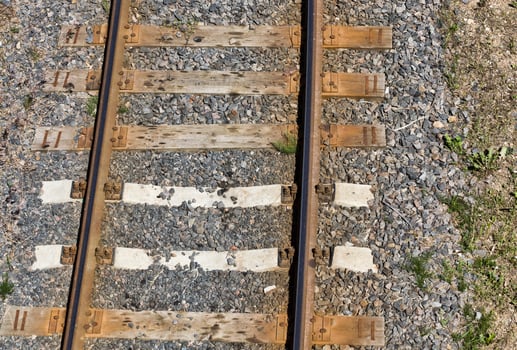 metal rails, close up photo