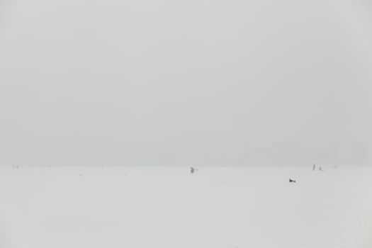 Snow drifts in winter photo