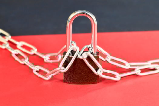 padlocked metal chain photo