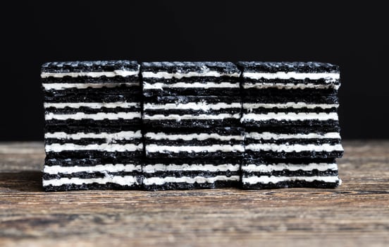 unusual color black waffles photo