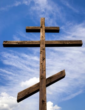 old wooden Orthodox cross photo