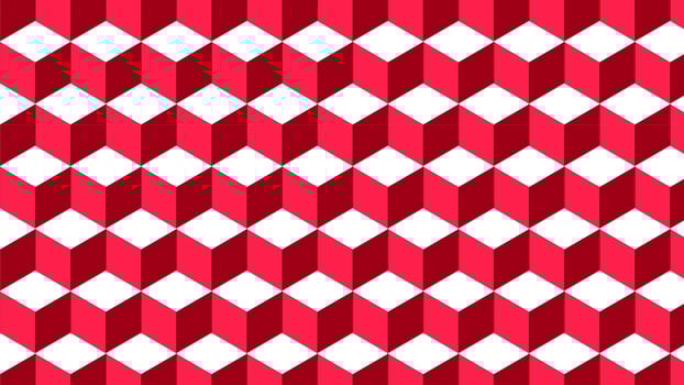 background pattern design using cube geometry that has a 3d impression and is red photo