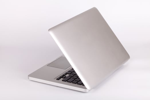 Laptop on white background photo