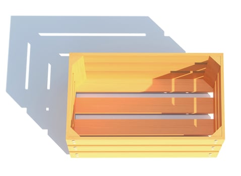 wooden box container 3d render illustration photo