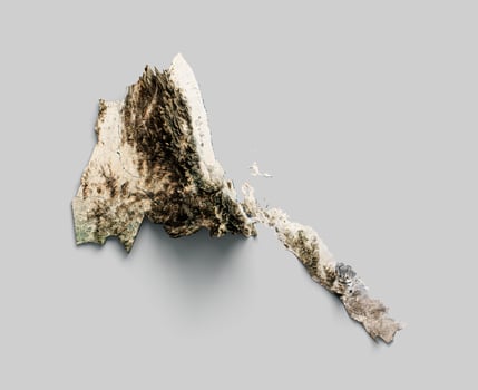 Eritrea Map 3d Relief map isolated 3D Illustration photo