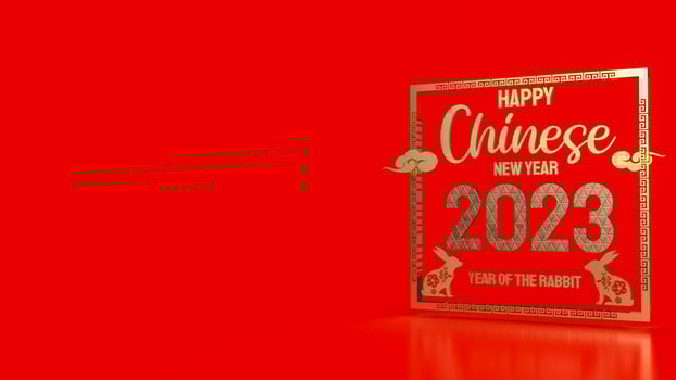 The Chinese New Year 2023 year of the rabbit 3d rendering photo
