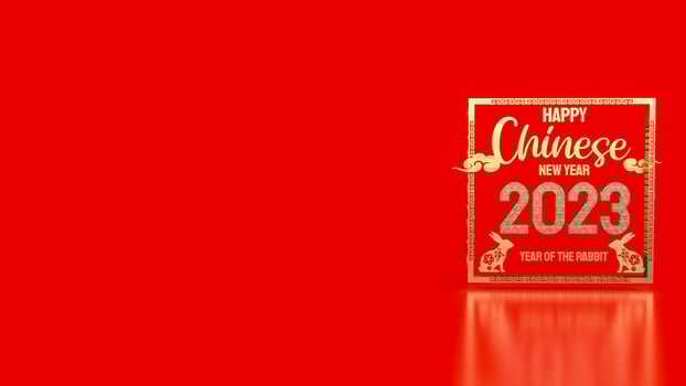 The Chinese New Year 2023 year of the rabbit 3d rendering photo