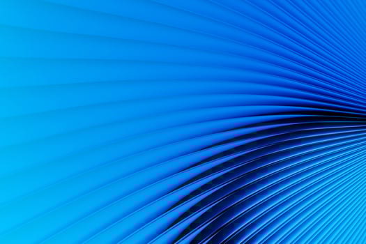 3D illustration  blue stripes in the form of wave waves, futuristic background. photo