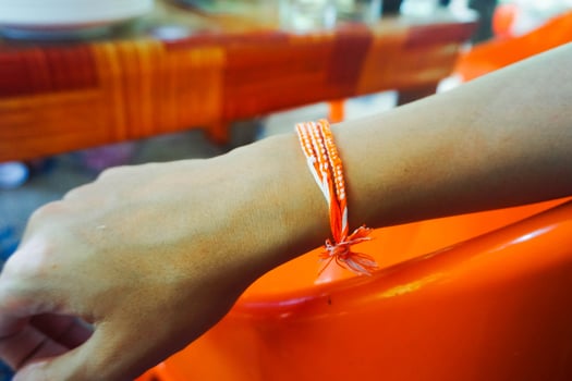 Asian culture bracelet Lao traditional photo