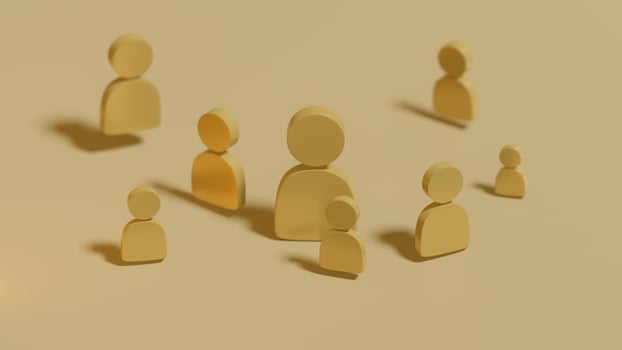 3d render of crowded people photo