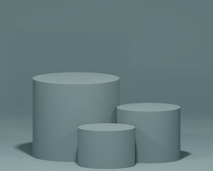 Empty podium with flat background 3d render photo