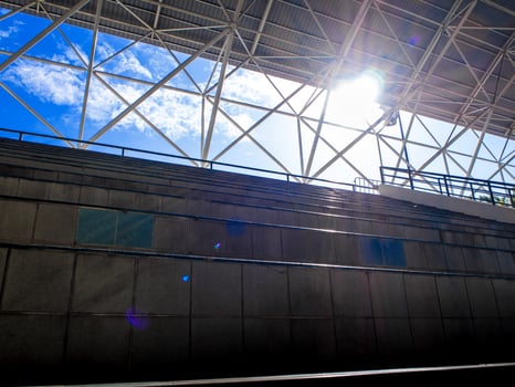 Space between the grandstand and roof photo