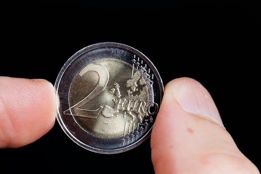 two Euro coin photo