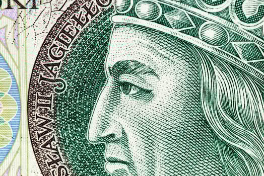 Polish money, close up photo