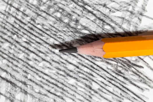 chaotic lines in gray pencil photo